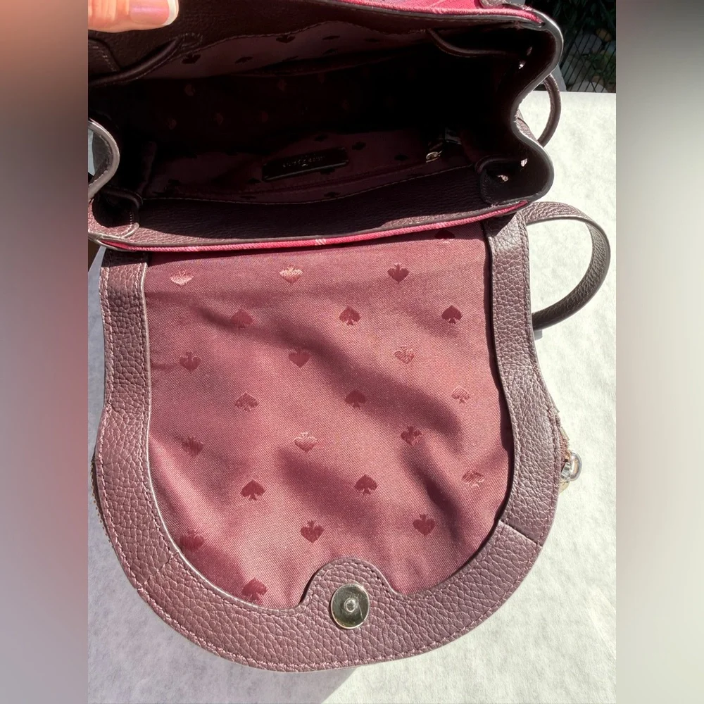 Kate Spade Leila Plaid Medium Flap Backpack - Picture 9 of 10